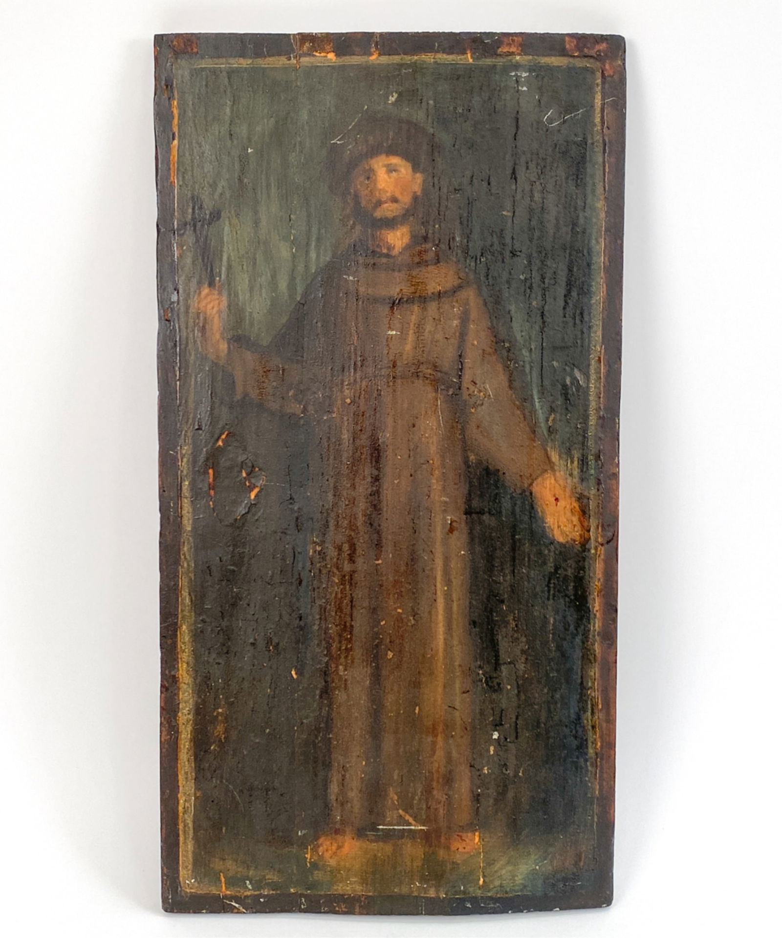 ANTIQUE OLD MASTER OIL ON PANEL OF ST. FRANCIS (1 of 11)