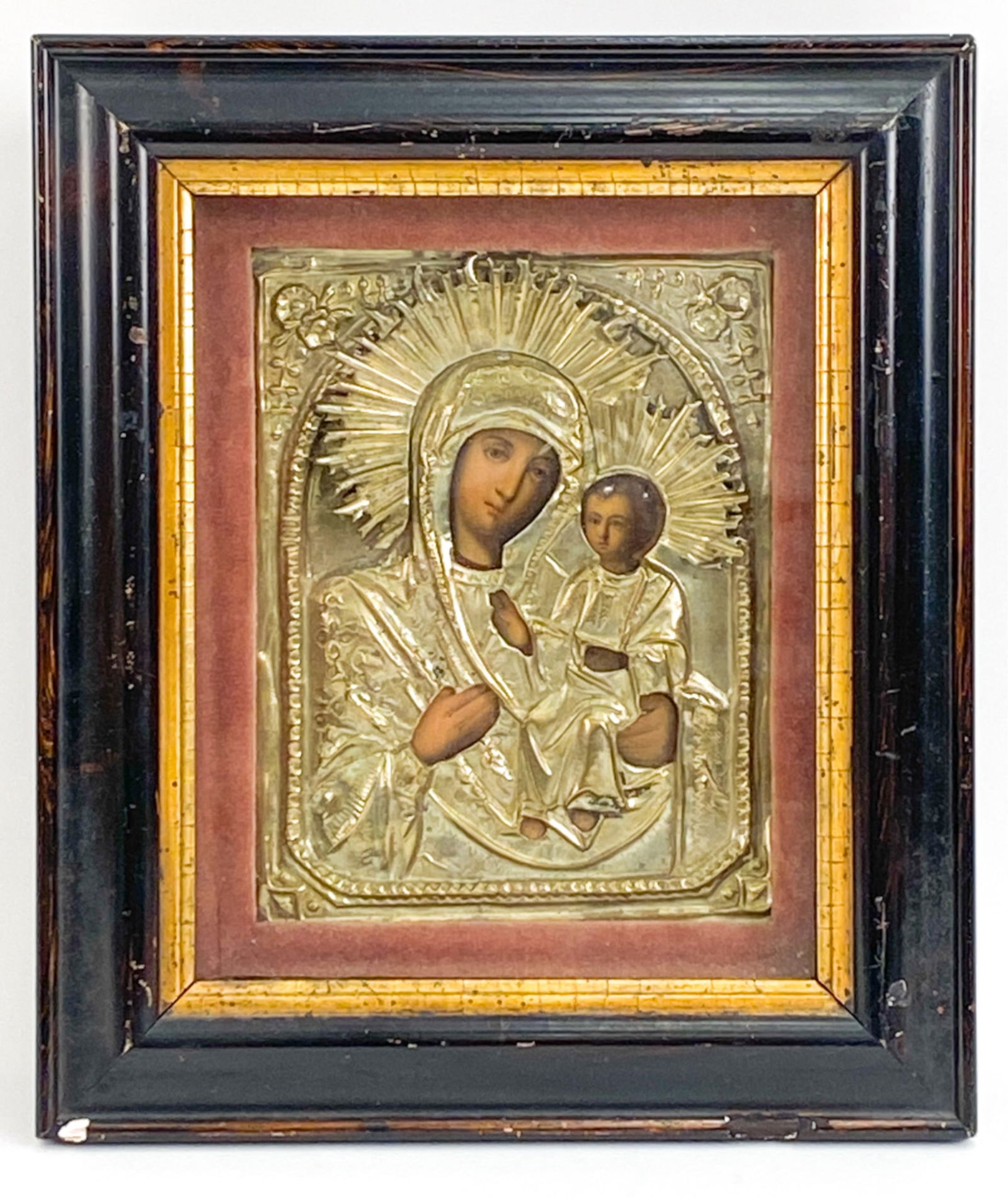 ANTIQUE RUSSIAN ICON WITH REZA IN SHADOW BOX (1 of 8)