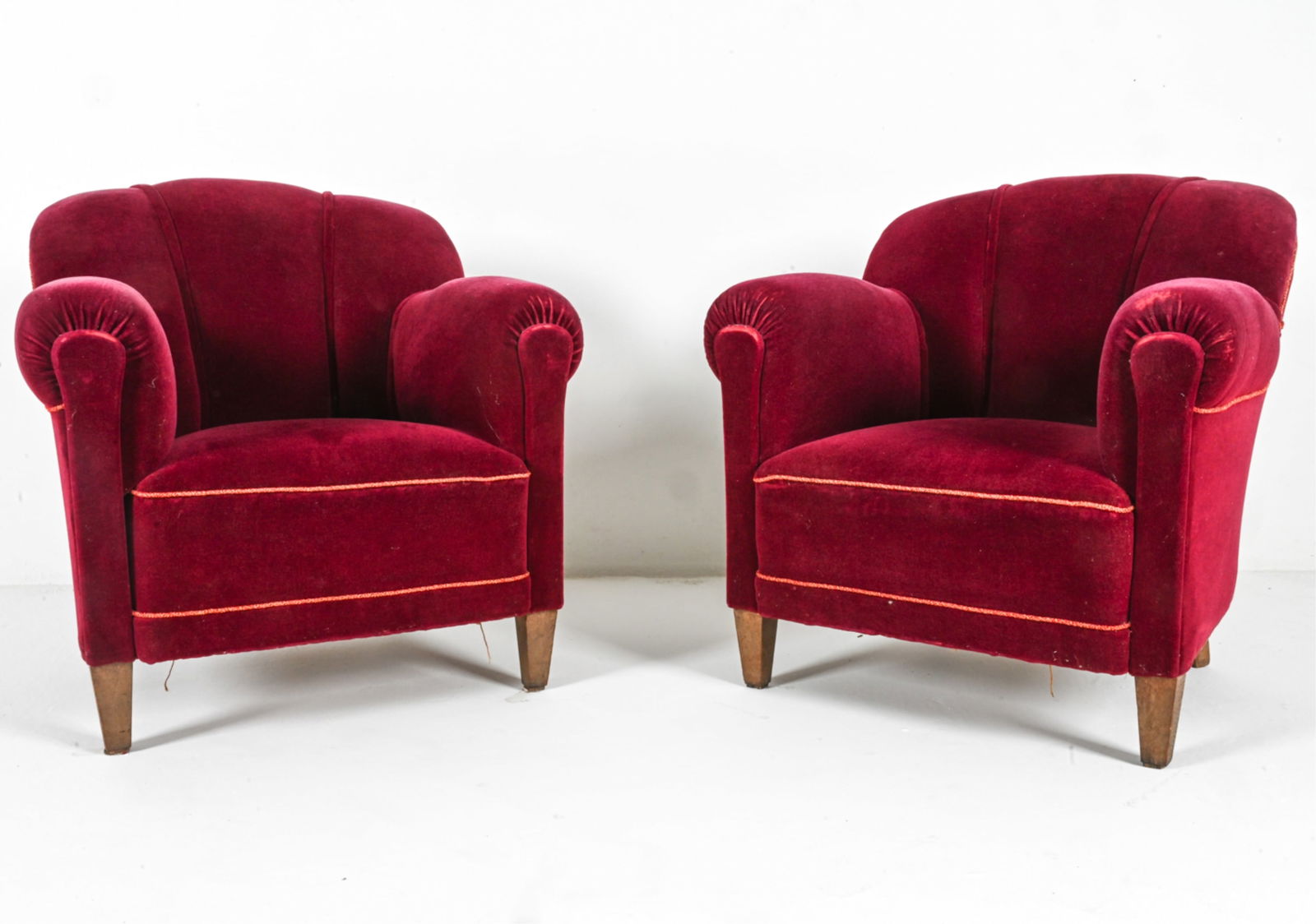 PAIR OF DANISH ART DECO MOHAIR CLUB CHAIRS (1 of 10)