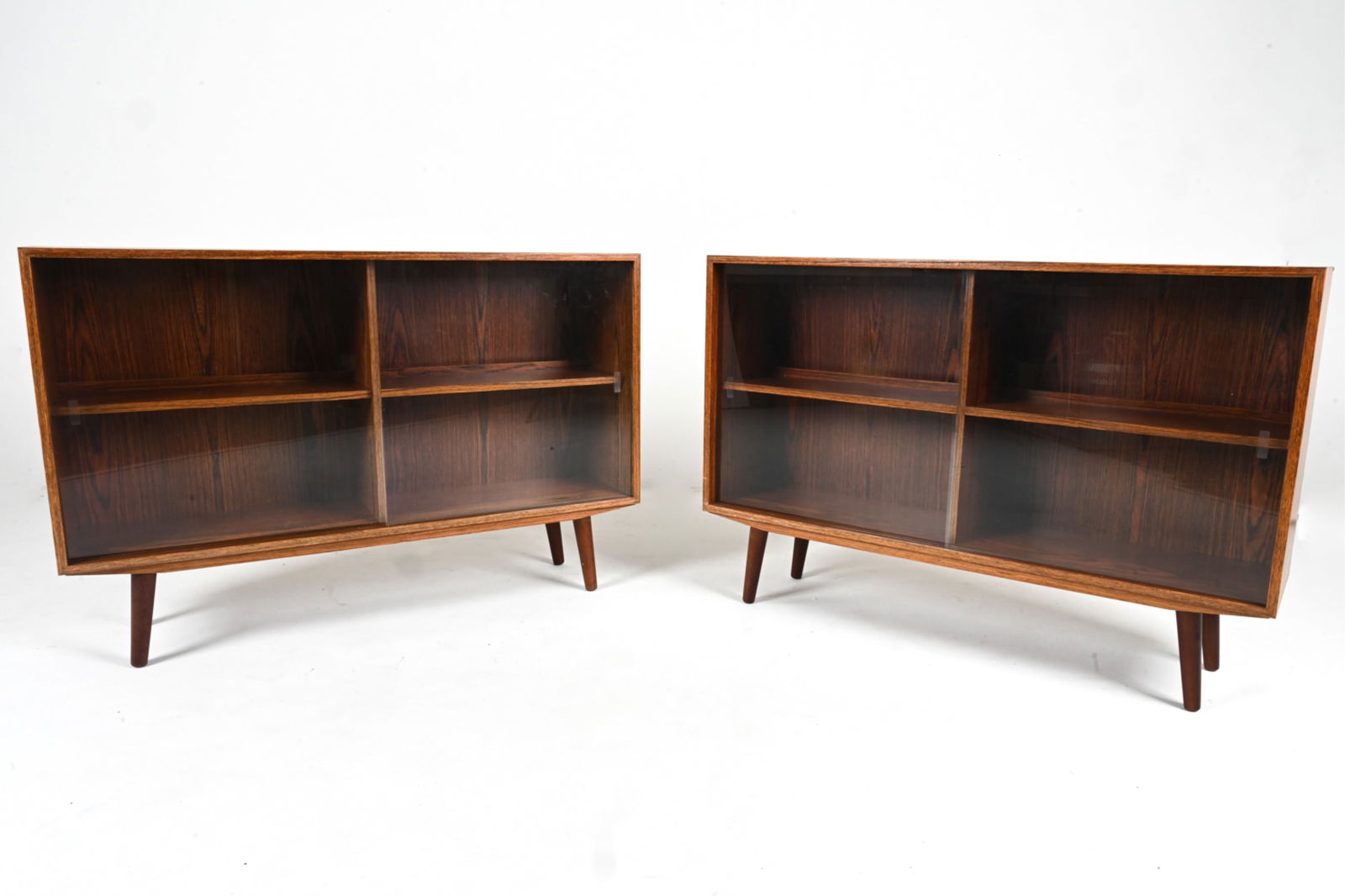 PAIR OF DANISH ROSEWOOD GLASS-FRONT BOOKCASES (1 of 15)