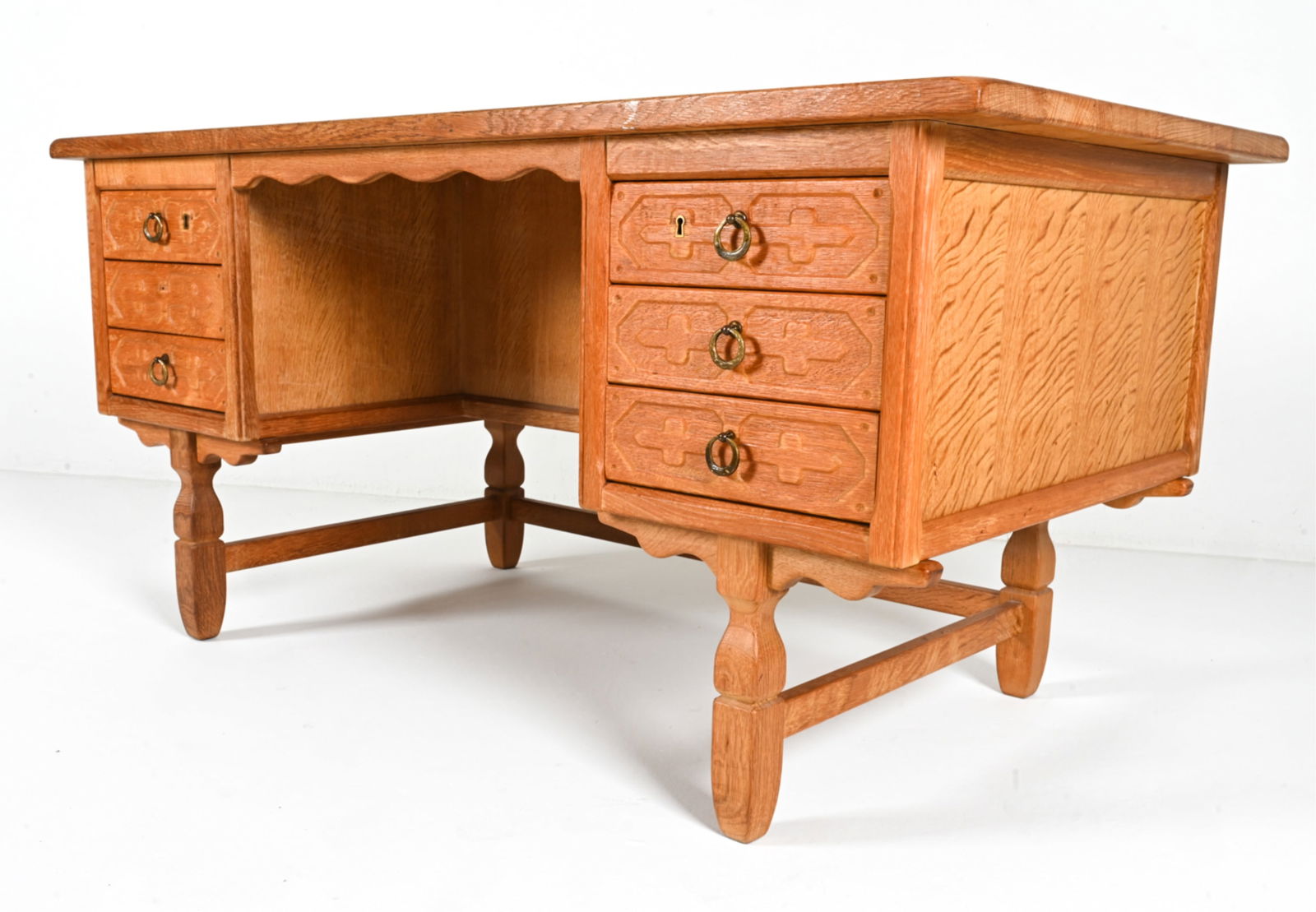 ATTR. HENNING KJAERNULF OAK EXECUTIVE DESK (1 of 14)