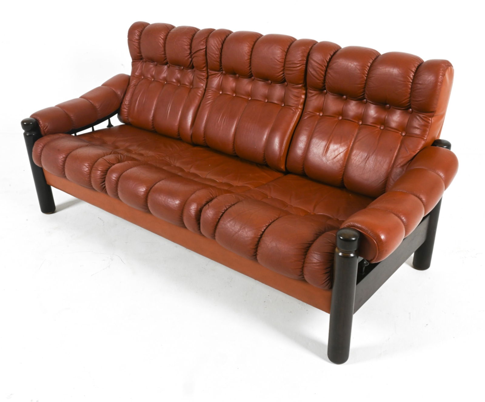 SCANDINAVIAN BRUTALIST LEATHER SOFA (1 of 15)