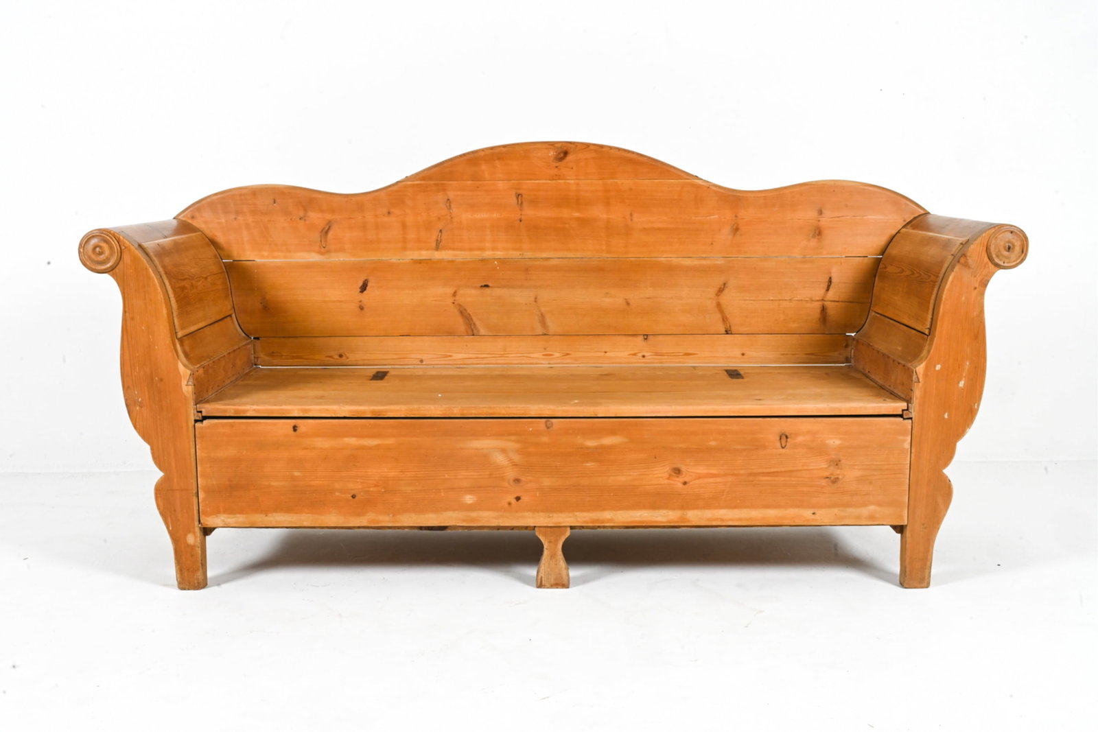 ANTIQUE SWEDISH PINE HALL SOFA WITH STORAGE (1 of 12)