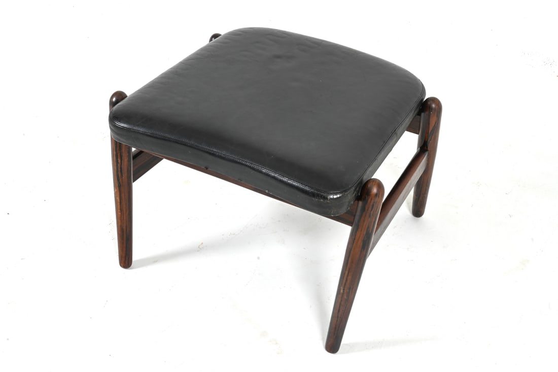 IB KOFOD-LARSEN LEATHER FOOTSTOOL OR OTTOMAN (1 of 11)