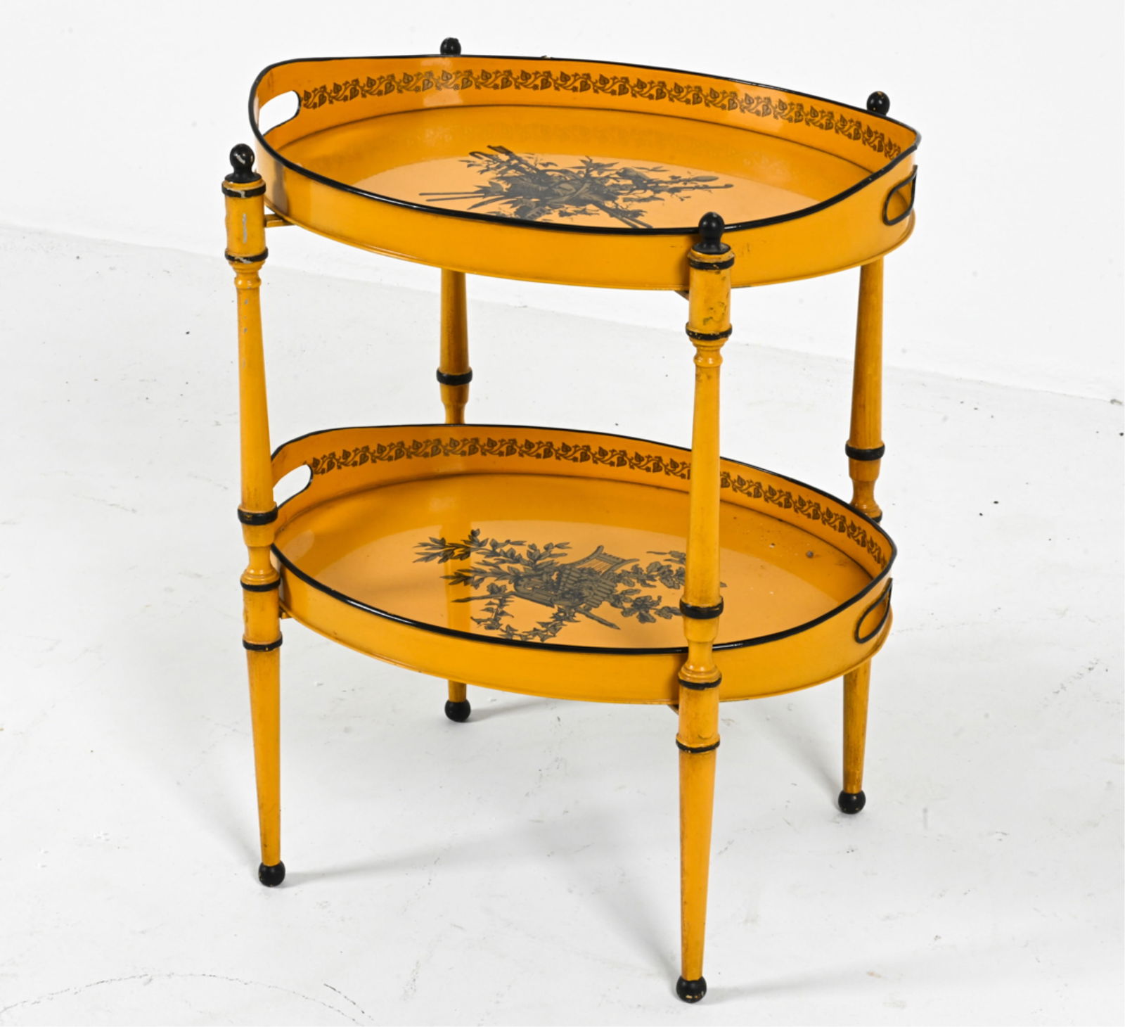 ITALIAN TOLE PAINTED TRAY-TOP BAR OR SERVING TABLE (1 of 15)