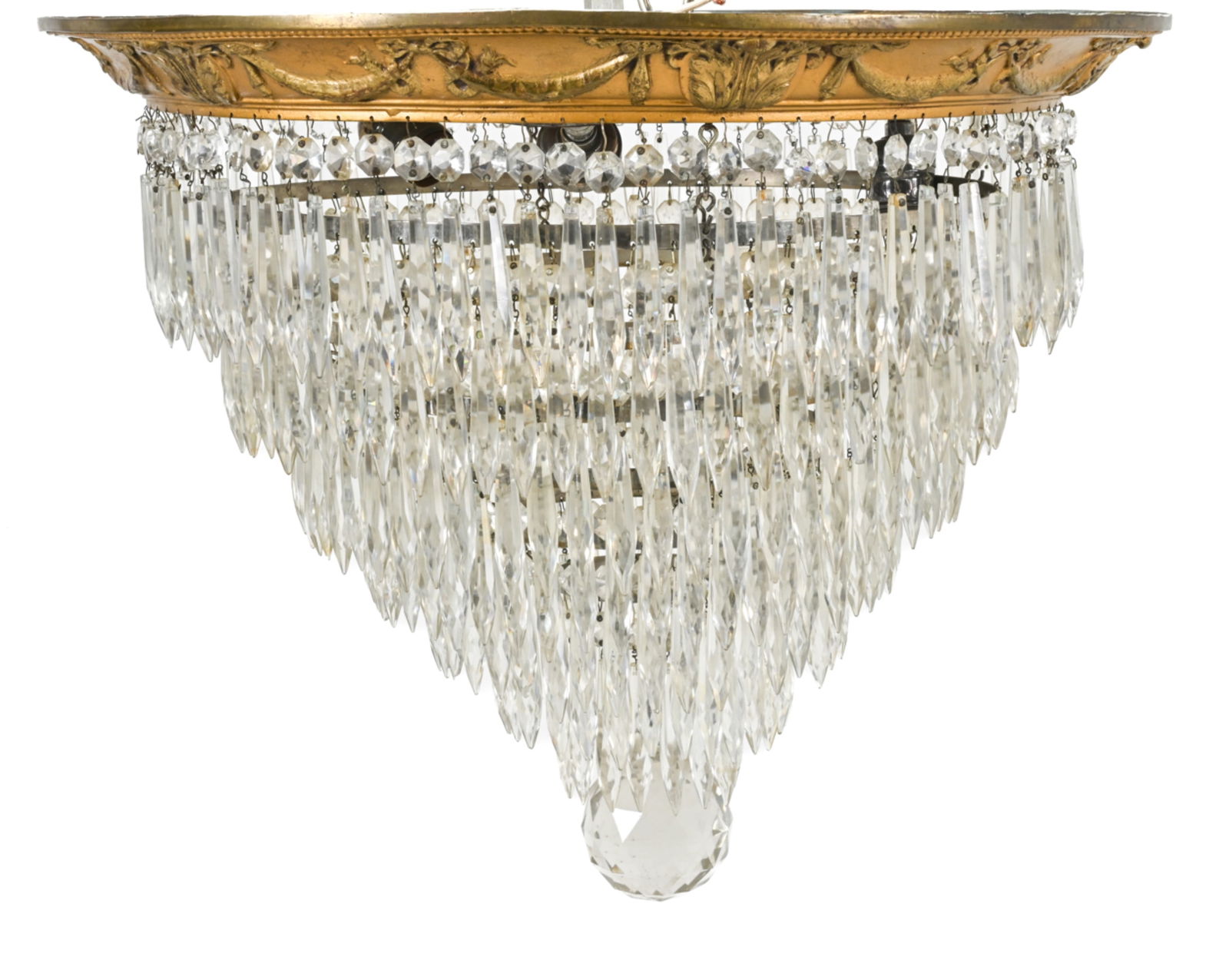 HOLLYWOOD REGENCY CRYSTAL WEDDING CAKE CHANDELIER (1 of 13)