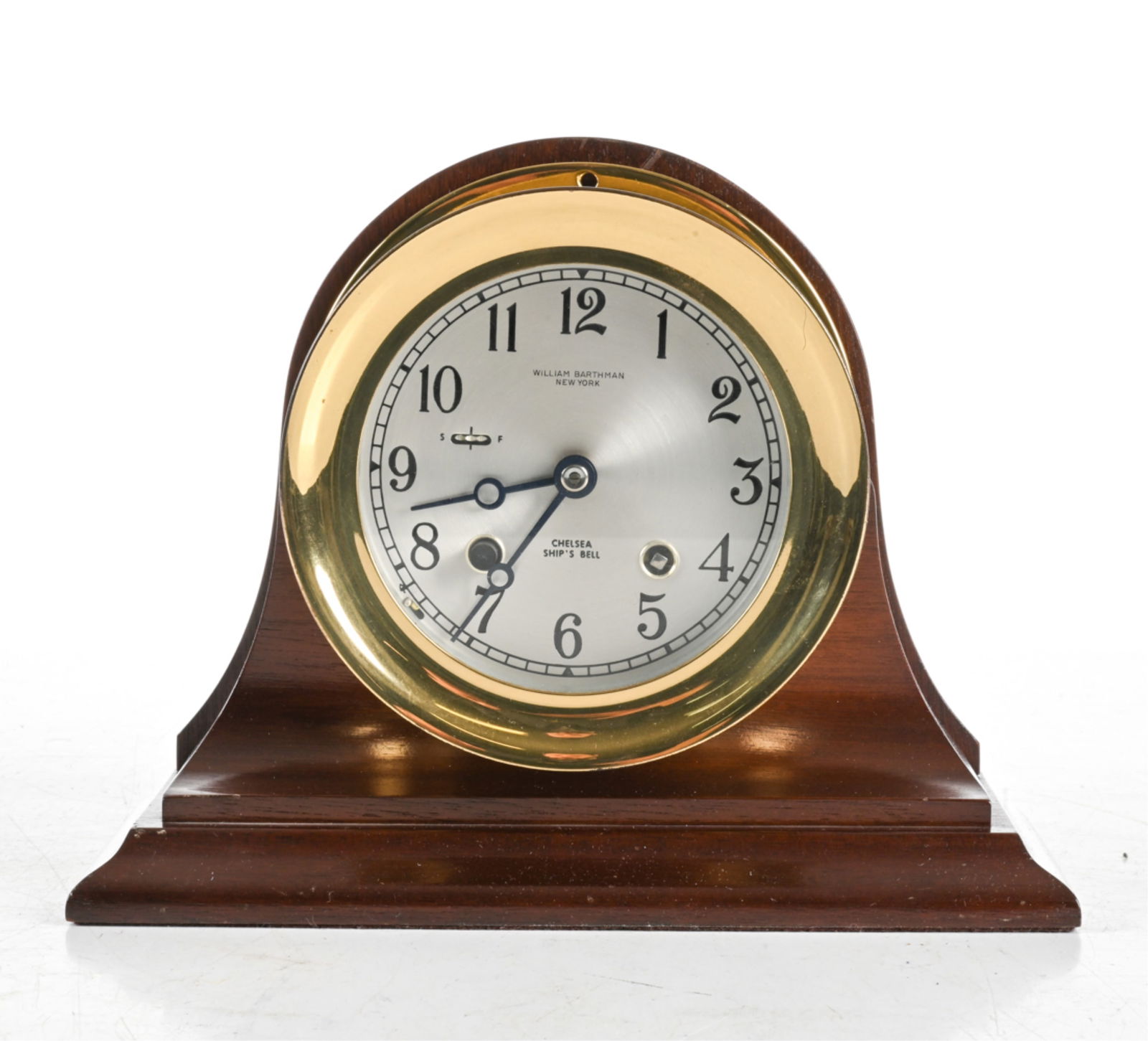 WILLIAM BARTHMAN CHELSEA SHIP'S BELL MANTEL CLOCK (1 of 10)