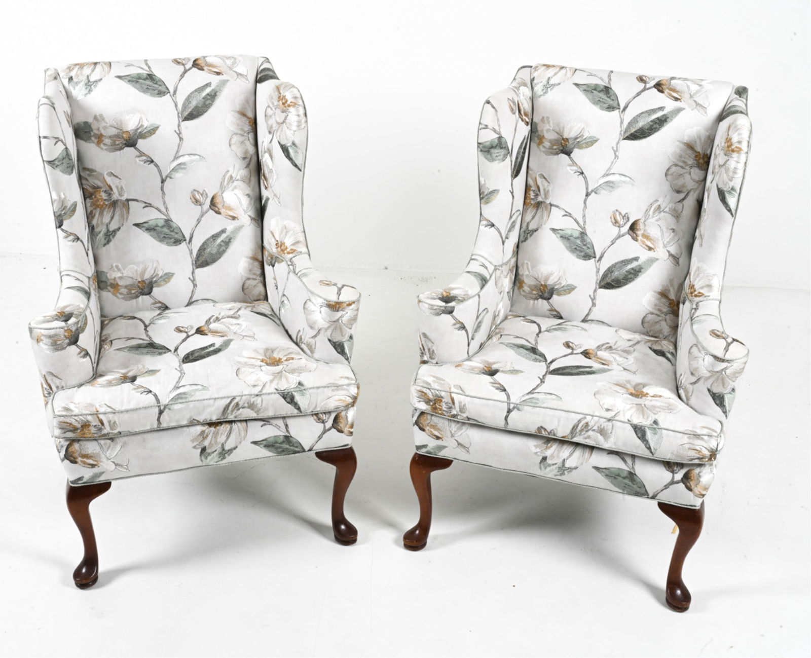 (2) WINGBACK CHAIRS IN ROMO EMBROIDERED FABRIC (1 of 13)