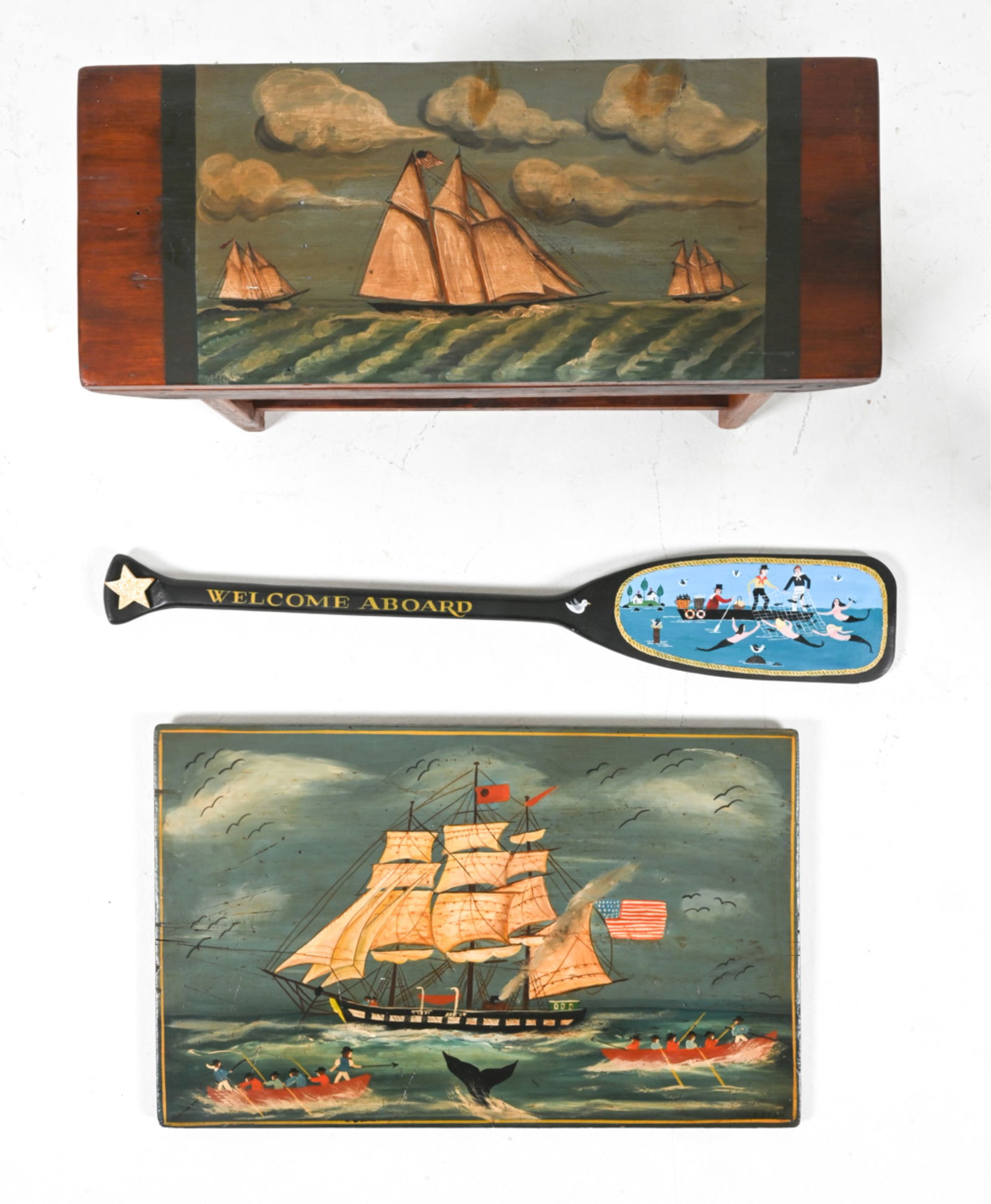 FOLK ART-STYLE PAINTED DECORATIVE GROUPING (1 of 20)