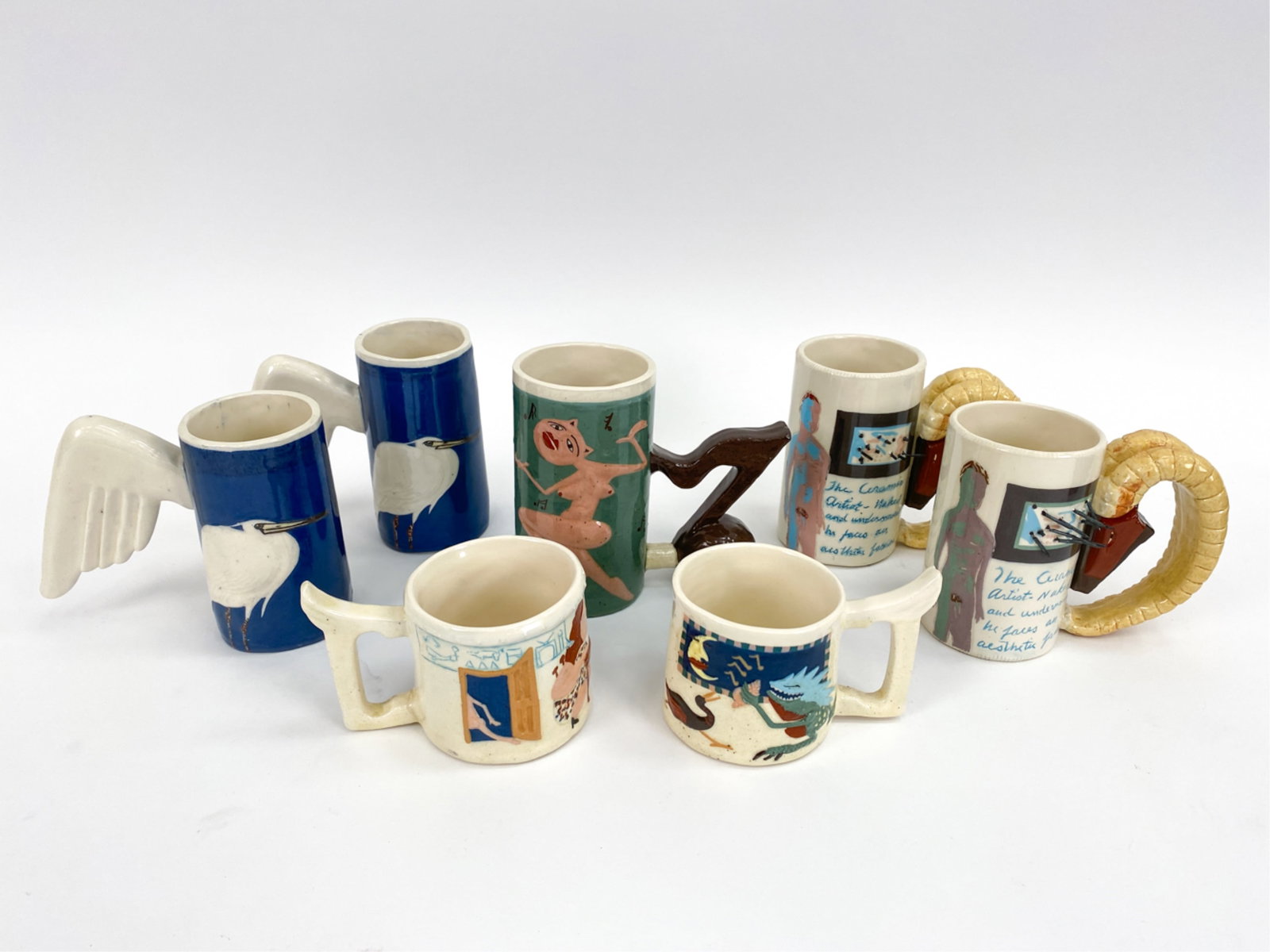 GROUPING OF DALE DAPKINS STUDIO CERAMIC MUGS (1 of 13)