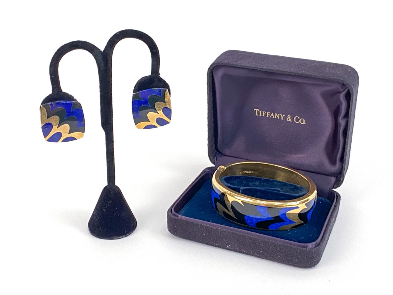 C. 1978 ANGELA CUMMINGS FOR TIFFANY 18K INLAID SET (1 of 8)