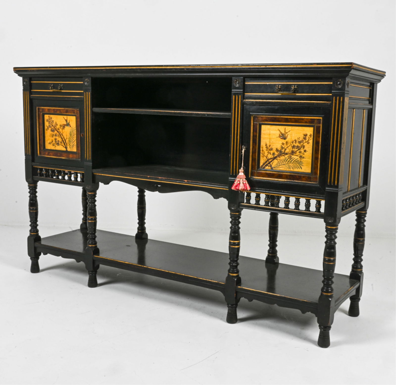 GILLOW & CO. AESTHETIC MOVEMENT EBONIZED SIDEBOARD (1 of 19)
