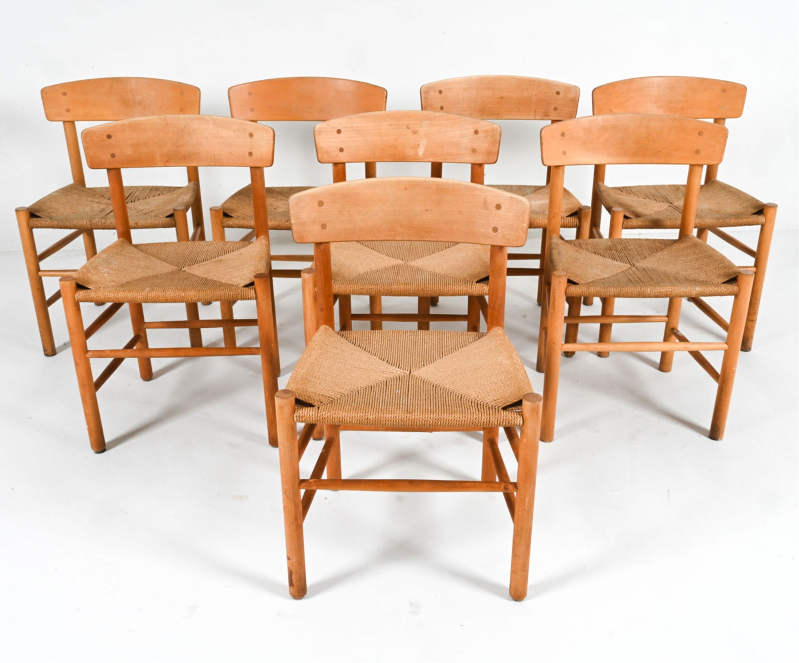 (8) BORGE MOGENSEN FOR FDB OAK J39 CHAIRS, C. 1950 (1 of 18)