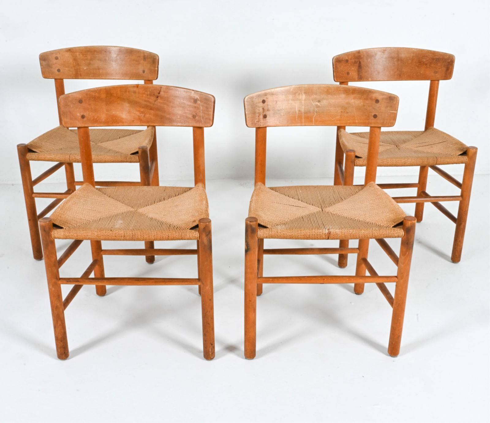 (4) BORGE MOGENSEN FOR FDB OAK J39 CHAIRS, C. 1960 (1 of 19)
