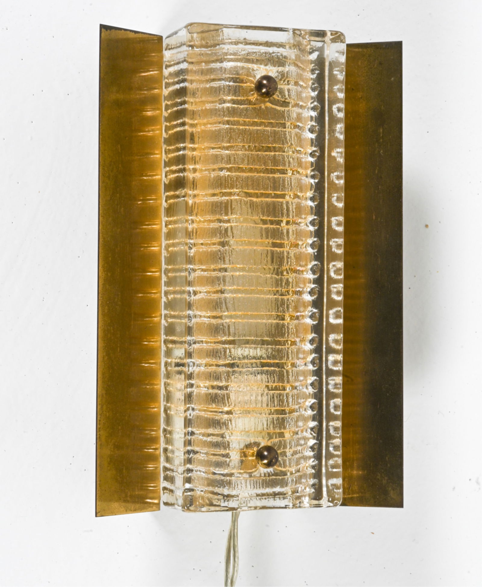 RARE VITRIKA "ATLANTIC" GLASS & BRASS SCONCE (1 of 12)