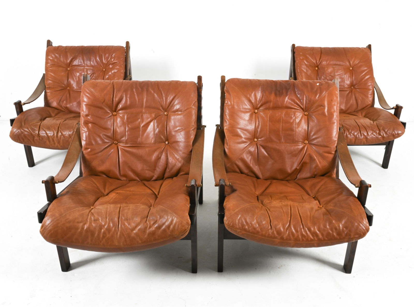 (4) TORBJORN AFDAL LEATHER 'HUNTER' LOUNGE CHAIRS (1 of 9)