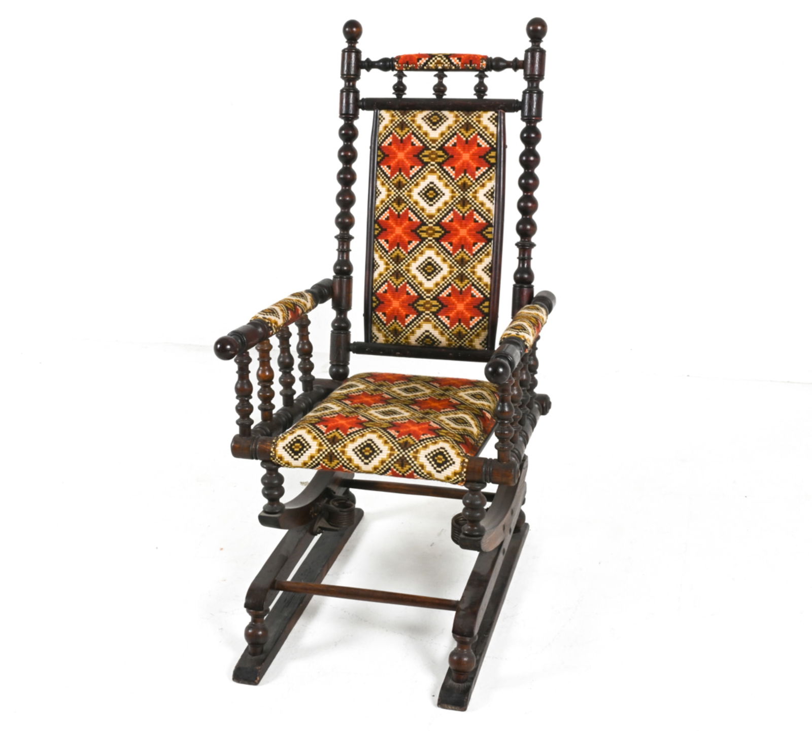 SCANDINAVIAN TURNED OAK PLATFORM ROCKING CHAIR (1 of 15)