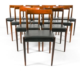 (10) LUBKE GERMAN MODERN ROSEWOOD DINING CHAIRS