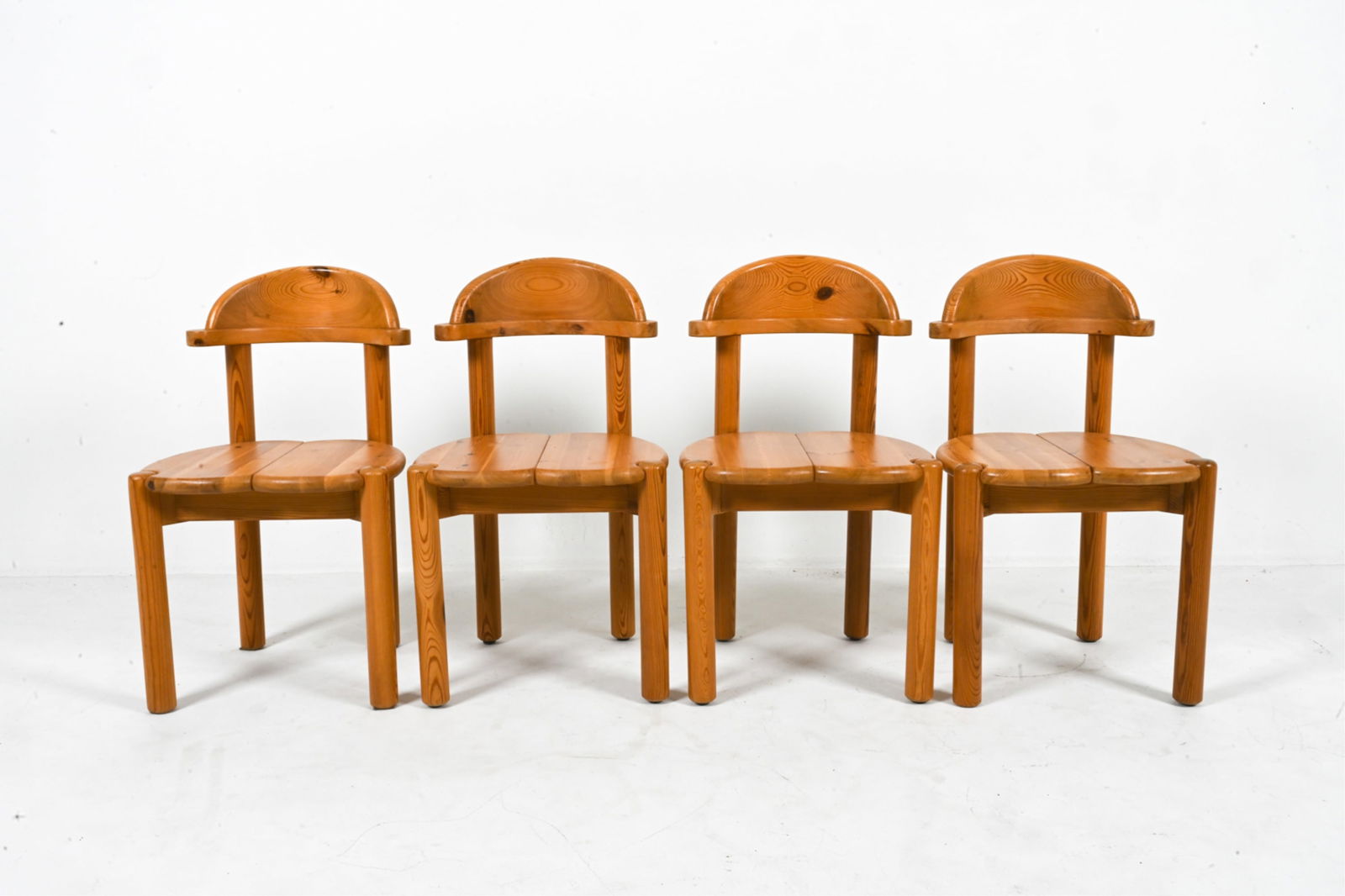 (4) MANNER OF RAINER DAUMILLER PINE DINING CHAIRS (1 of 12)