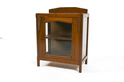 ART DECO AMSTERDAM SCHOOL OAK VITRINE CABINET