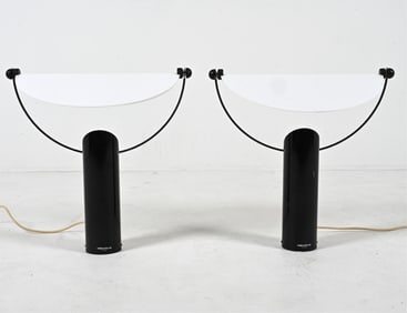 (2) WALTER LEEMAN ATELJE LYKTAN 'DISC' TABLE LAMPS