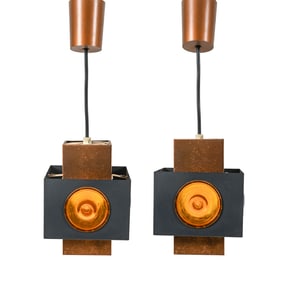 (2) MANNER OF HOGLUND & BACKSTROM PENDANT LIGHTS