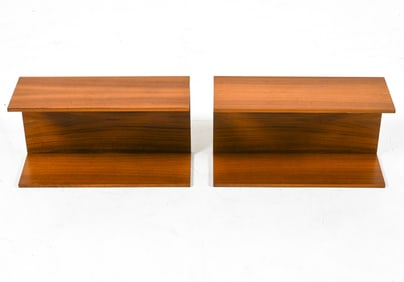 (2) WALTER WIRZ WILHELM RENZ TEAK FLOATING SHELVES