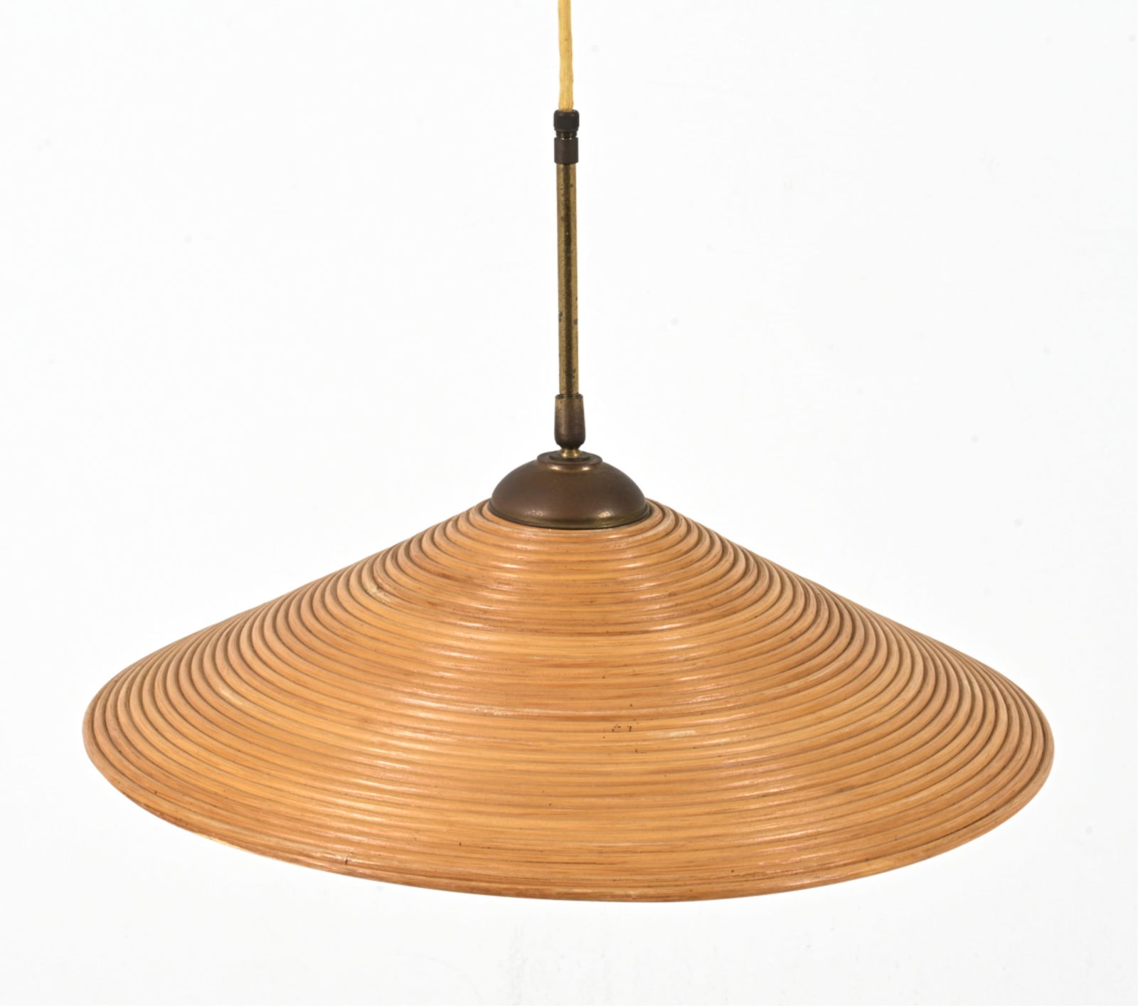 MANNER OF CRESPI PENCIL REED RATTAN PENDANT LAMP (1 of 8)