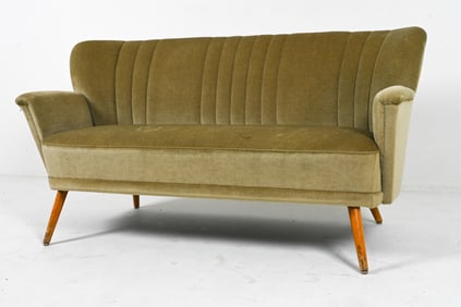 MID-CENTURY MOHAIR COCKTAIL SOFA