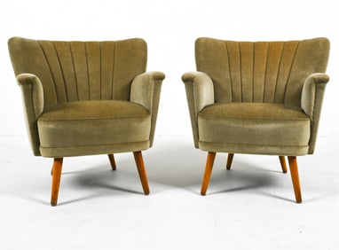 PAIR OF MID-CENTURY MOHAIR COCKTAIL CHAIRS