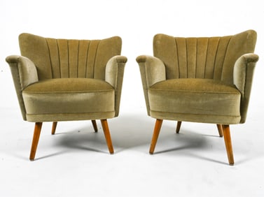 PAIR OF MID-CENTURY MOHAIR COCKTAIL CHAIRS