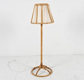 SWEDISH BAMBOO FLOOR LAMP, C. 1970'S
