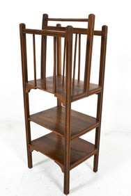 ART DECO AMSTERDAM SCHOOL OAK MAGAZINE STAND
