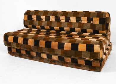 GERMAN CHROME PATCHWORK DAYBED, C. 1970'S