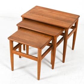 (3) DANISH TEAK NESTING TABLES, C. 1960'S