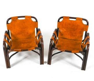 (2) TITO AGNOLI FOR BOCACINA SAFARI LOUNGE CHAIRS