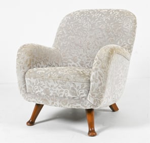 BERGA MOBLER SWEDISH MOHAIR EASY CHAIR, C. 1950
