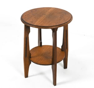 DUTCH ART DECO AMSTERDAM SCHOOL OAK SIDE TABLE