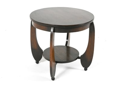 DUTCH ART DECO AMSTERDAM SCHOOL OAK SIDE TABLE