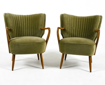 (2) ATTR. ARTIFORT MOHAIR & BEECH COCKTAIL CHAIRS
