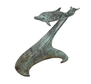 CAST BRONZE DOLPHIN SCULPTURE