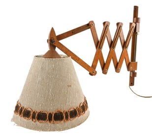 LE KLINT-STYLE OAK SCISSOR WALL LAMP