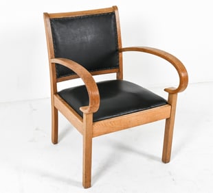DANISH ART DECO OAK ARMCHAIR, C. 1940