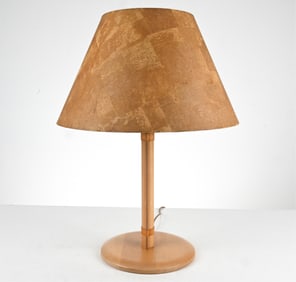 BERGBOMS SWEDISH MODERN BEECH & LEATHER TABLE LAMP
