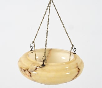 DUTCH ART DECO MARBLEIZED GLASS SHADE, C. 1930'S