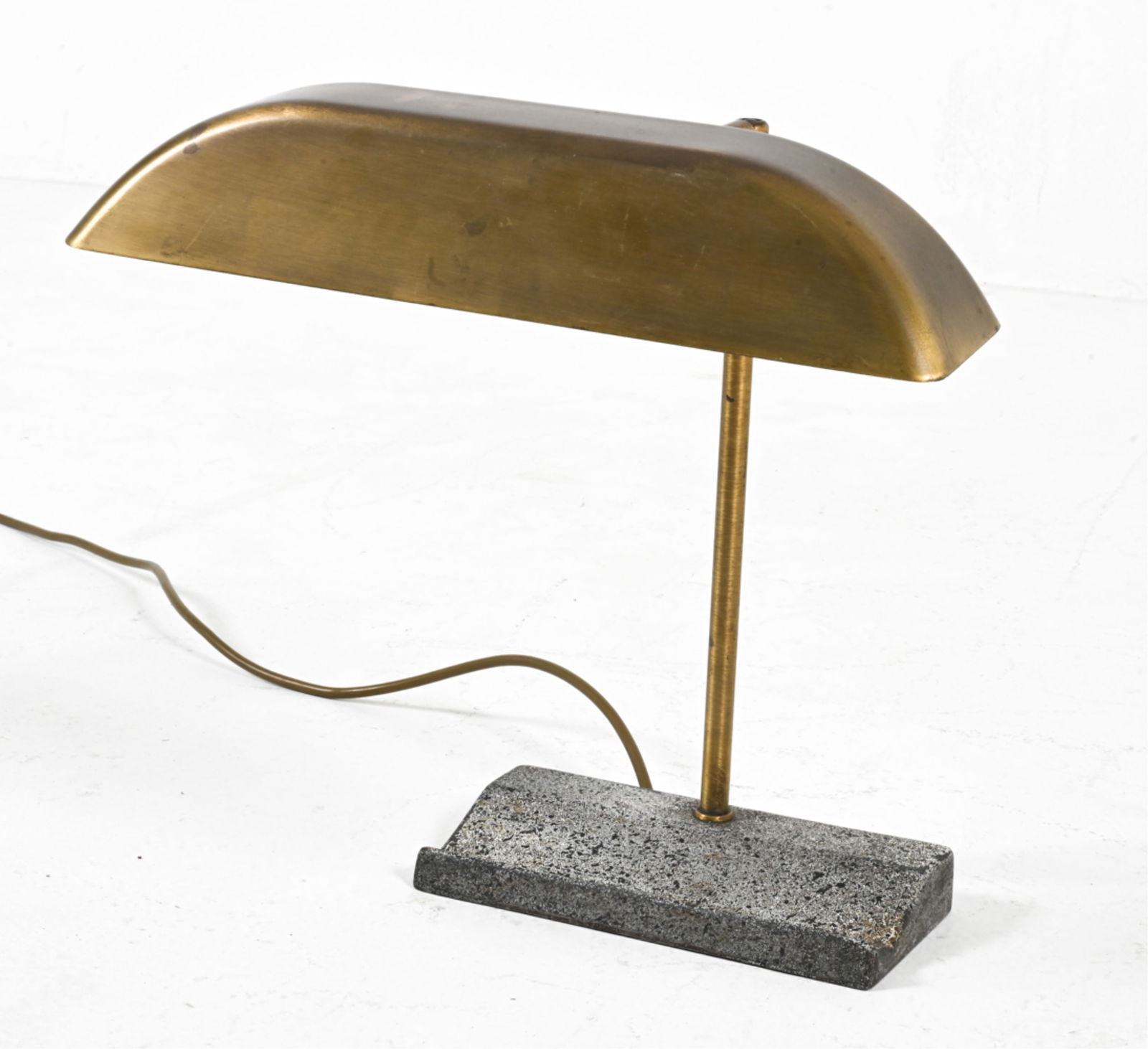 1970'S BANKER'S DESK LAMP WITH STONE BASE (1 of 11)