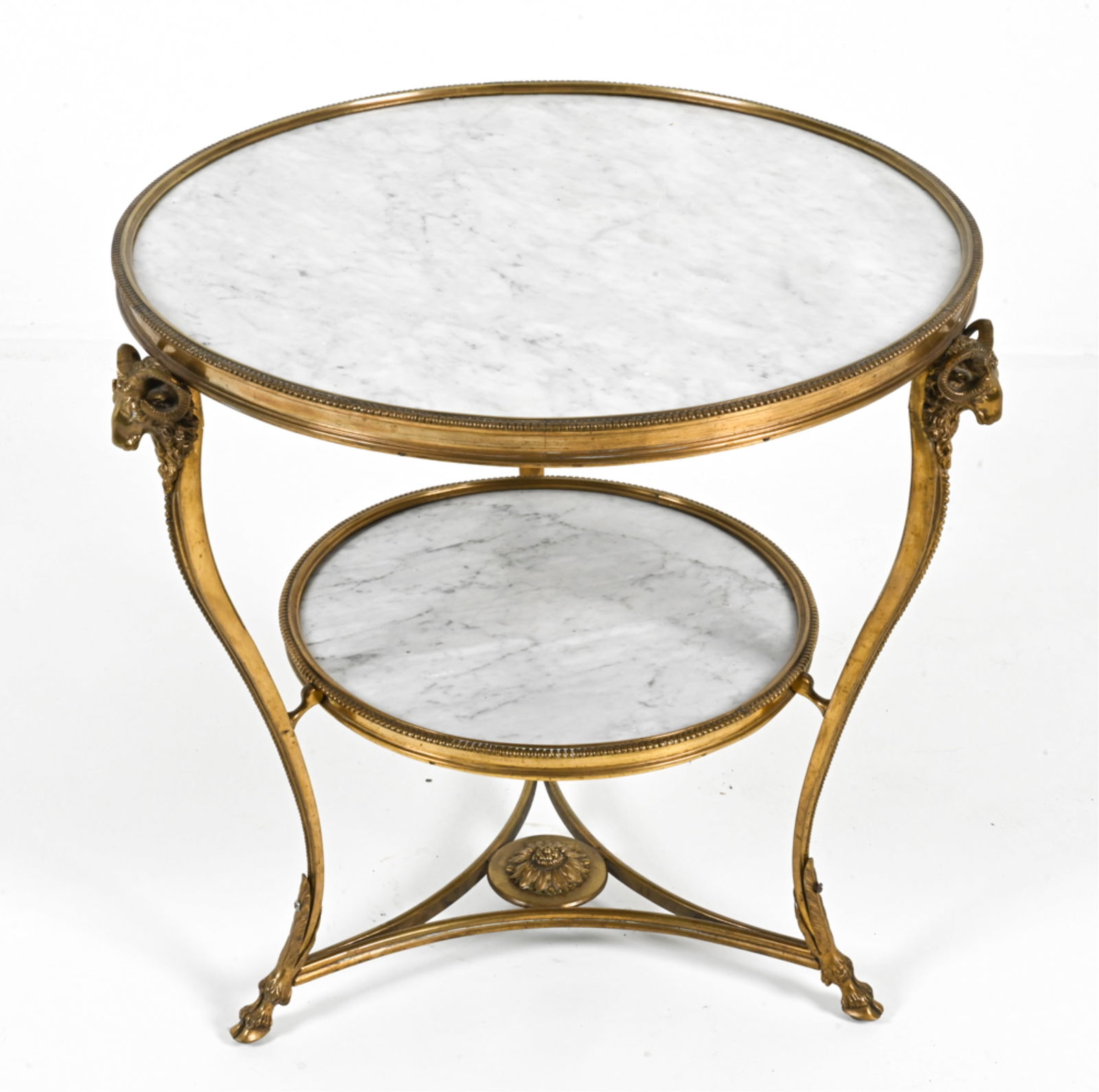 LOUIS XV RERPODUCTION MARBLE-TOP BELIER GUERIDON (1 of 16)