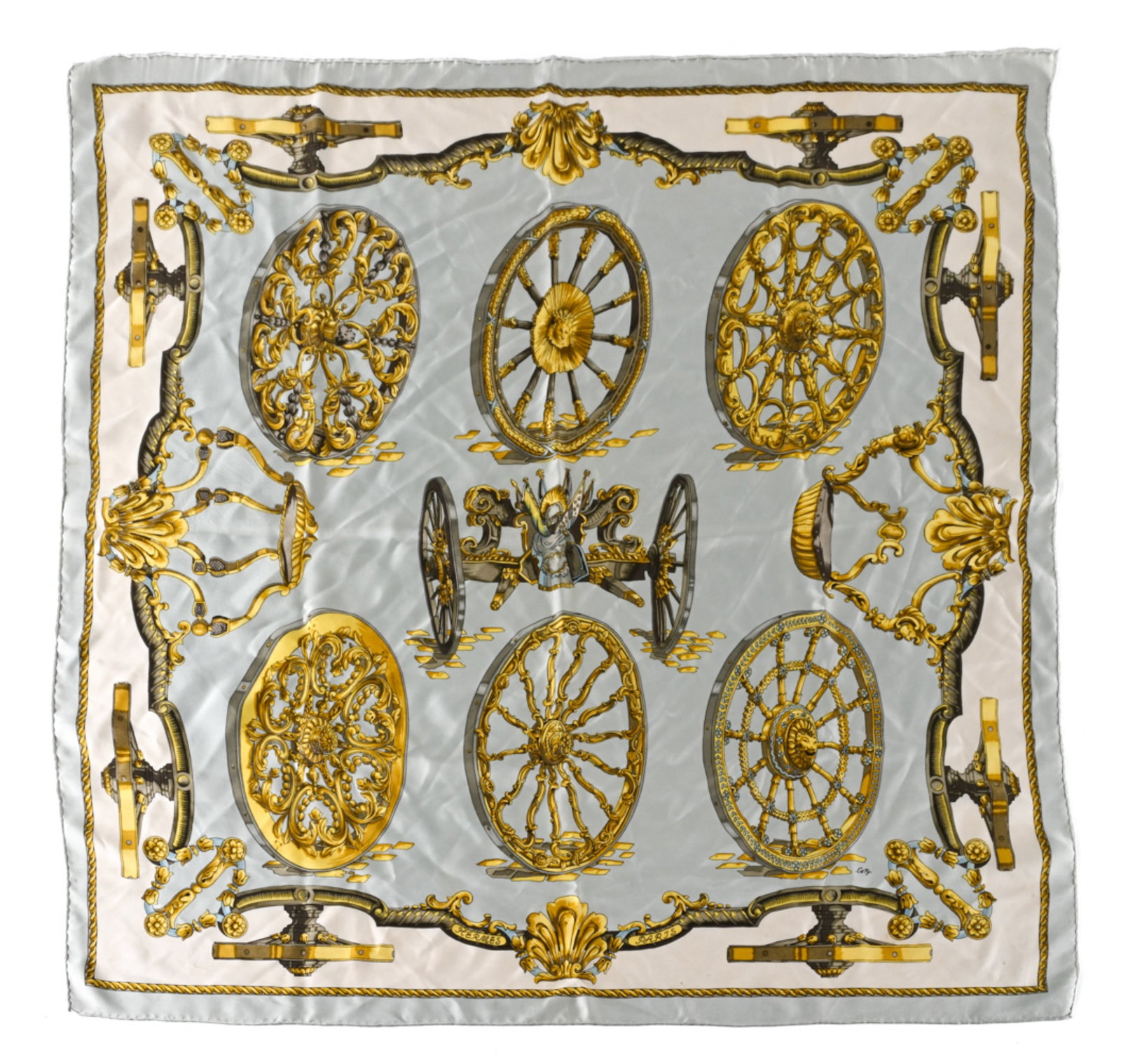 VINTAGE HERMES "ROUES DE CANON" SILK SCARF (1 of 9)