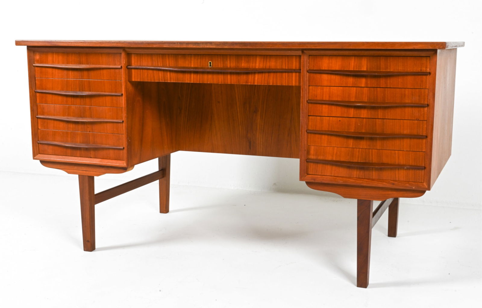 DANISH TEAK EXECUTIVE DESK, C. 1970'S (1 of 14)