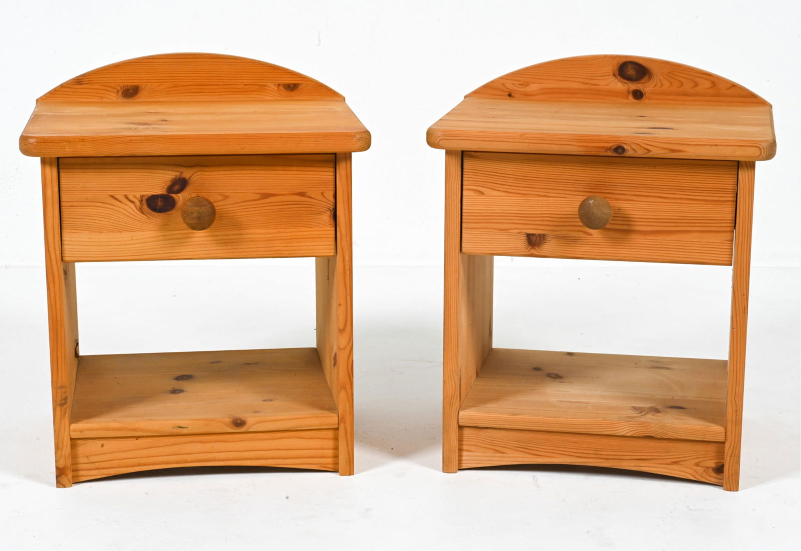 PAIR OF SCANDINAVIAN PINE NIGHTSTANDS, C. 1970'S (1 of 10)